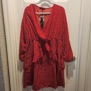 Red White polka dot dress